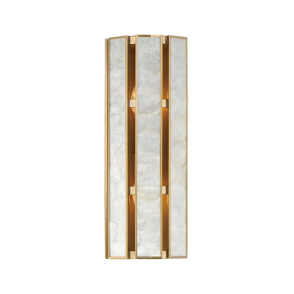 Maxim Lighting Miramar 2-Light Wall Sconce, Capiz/Natural Aged Brass 12801CZNAB - main